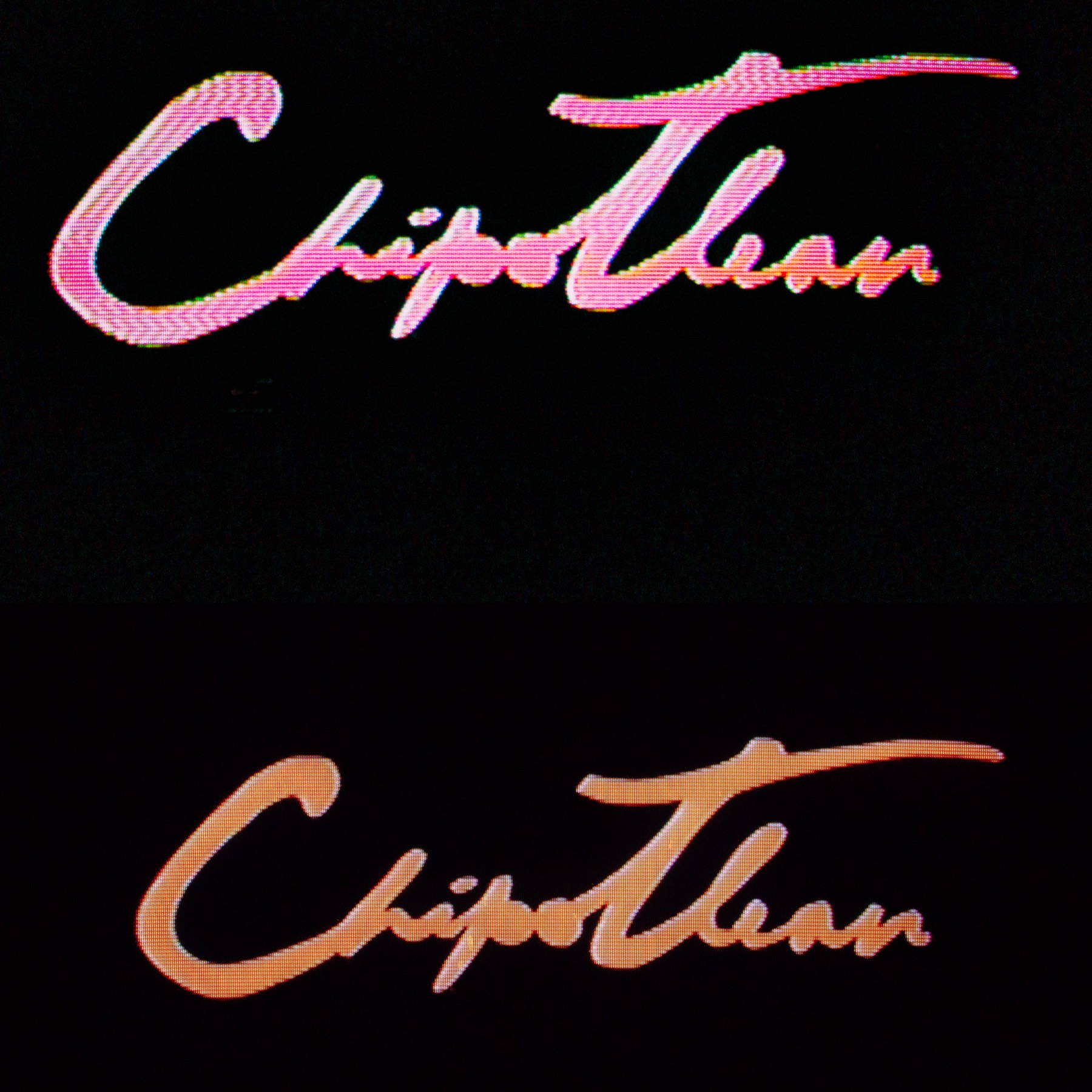 Chipotlean script logo color studies