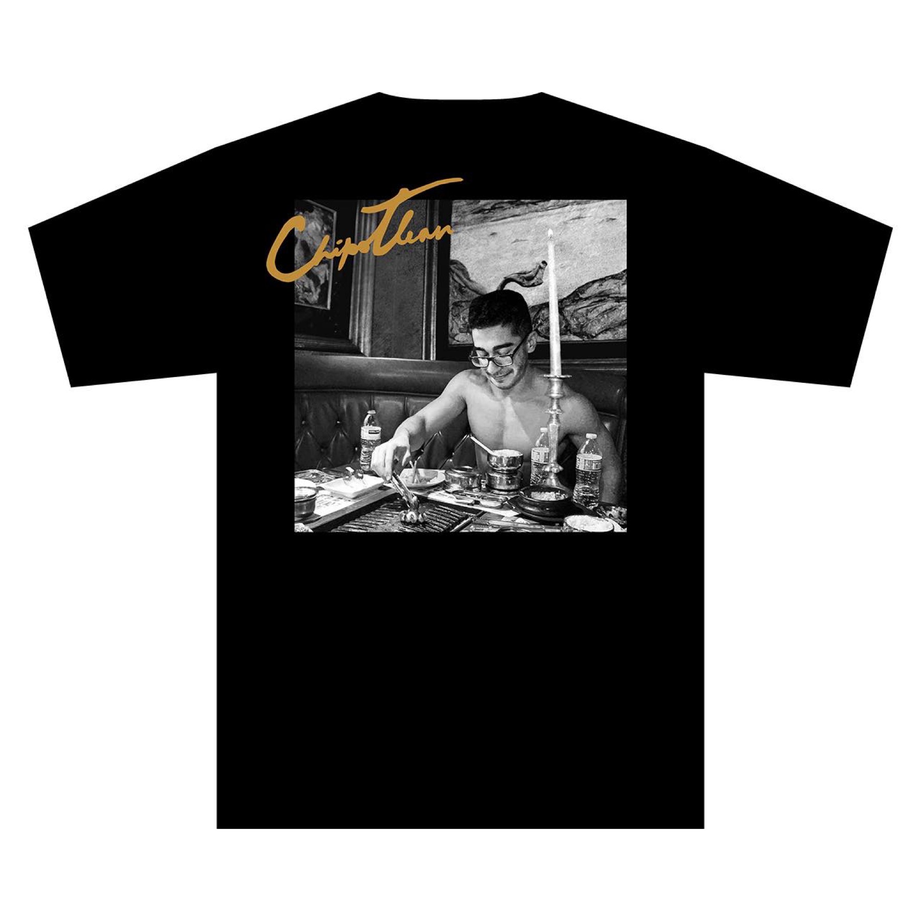 Back of the black Chipotlean tee
