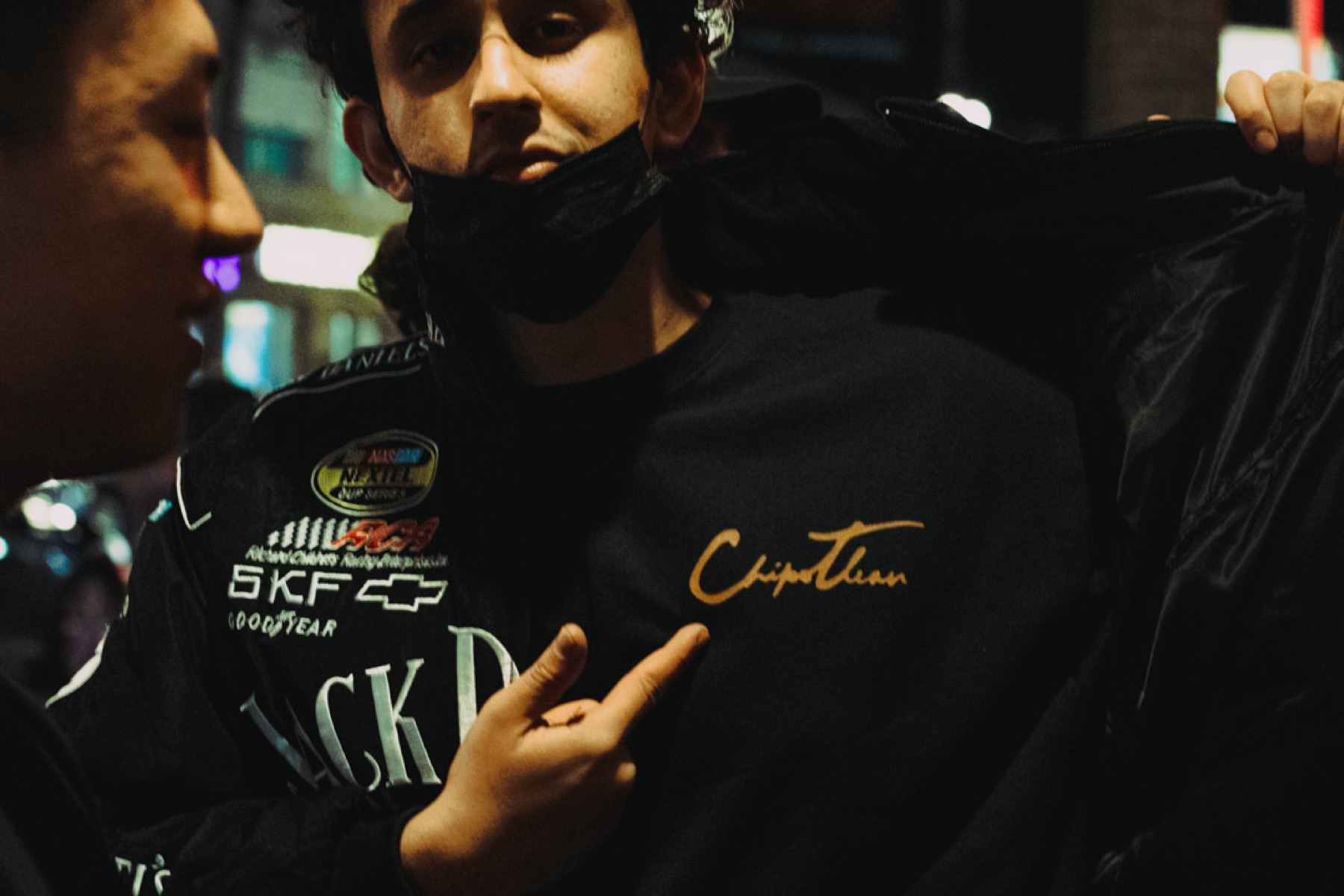 Detail shot of the black Chipotlean tee