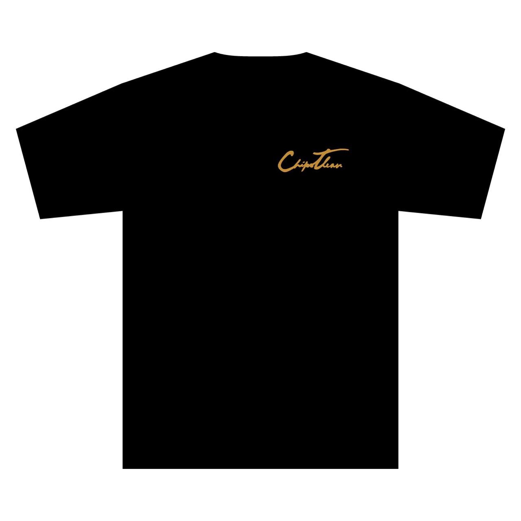 Front of the black Chipotlean tee