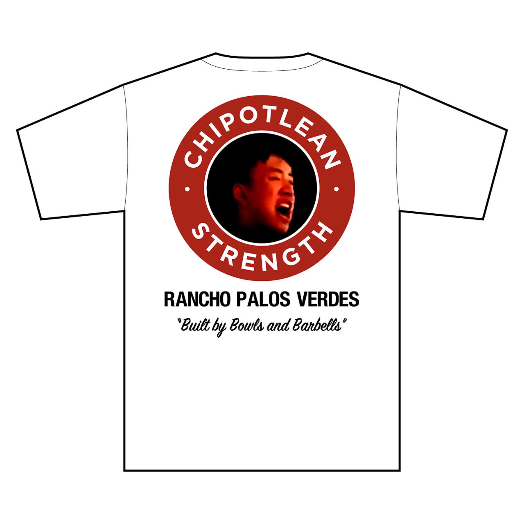 Back of the white Chipotlean tee