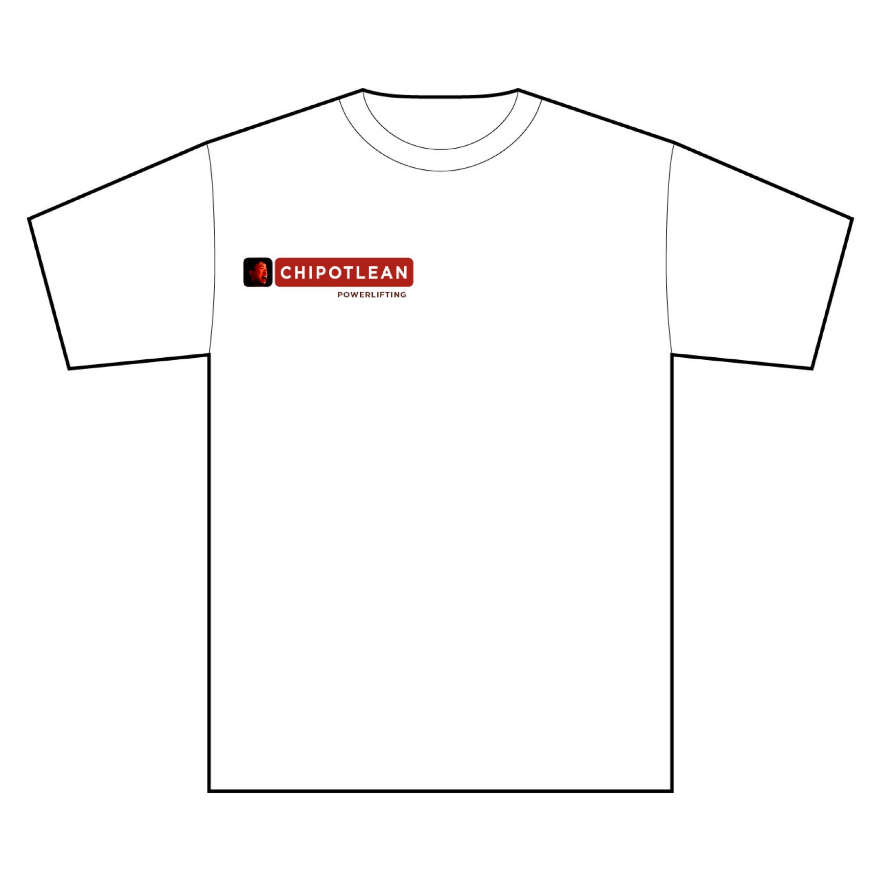 Front of the white Chipotlean tee